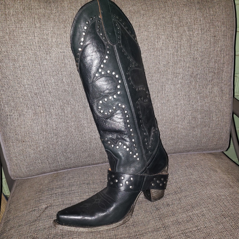 Lauren Jones black leather boots 7